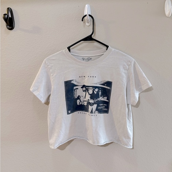 Brandy Melville John Galt graphic band tee crop top; size medium - Picture 1 of 3